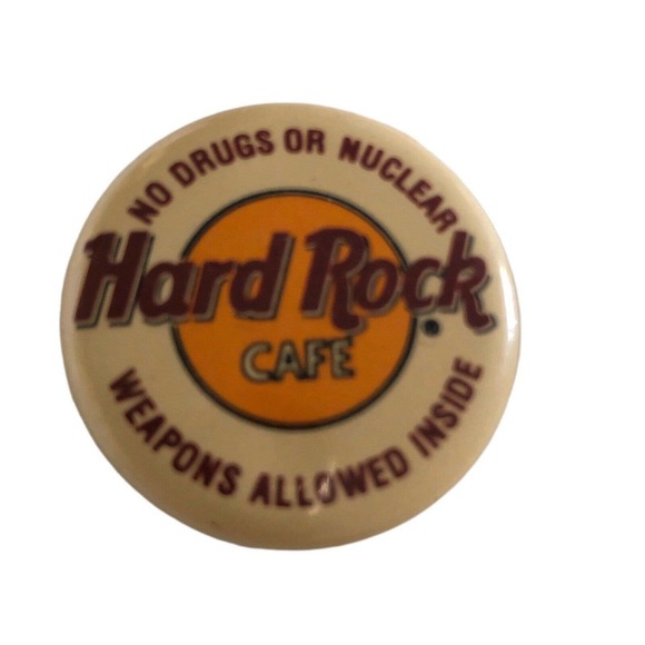 2 Hard Rock Cafe Button Pin Save The Planet Love All Serve All No Drugs Weapons - Picture 2 of 6